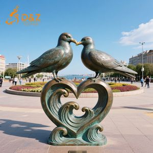 Escultura de Gaviota de Bronce de D&Z Art Group, Estatua de Pareja de Aves de Metal para Jardín Exterior, Decoración Artística Romántica para Paisajes de Parques - Product Image 2