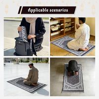 Tapis de prière musulman, tapis de prière 2-en-1 lavable en machine avec housse amovible, mousse épaisse rembourrée Janamaz Sajadah