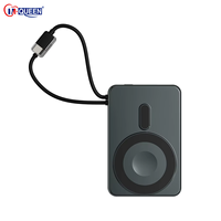 Cargador Portátil Magnético Inalámbrico Delgado PD de 22.5W con Pantalla LED y 2 Cables Integrados para Teléfono Móvil