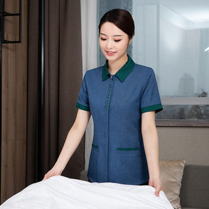 Uniformes de Personal de Limpieza para Hotel Daisy de Touchhealthy Supply, 100% Algodón, Tallas L-5XL, Verano, Unisex - Product Image 5