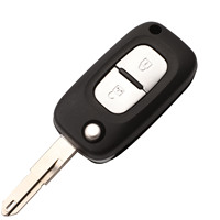 Coque de clé de voiture intelligente de remplacement en alliage d'aluminium avec affichage LED, modèle NR 2 boutons, pliable, télécommande, multi-usages, de la marque Ruibaili