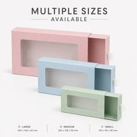 Scatola a Cassetto in Cartone Ondulato Kraft per Macaron con Logo Personalizzato e Finestra, Scatola Regalo Pieghevole Ecologica per Confezioni Cosmetiche