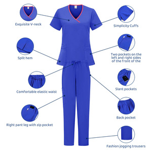 Women Hospital Scrub <b>Set</b> Moisture Wicking Split Uniforms For <b>Doctor</b> Nurse Workwear Casual Comfortable Clothing S XXL - Product Image 4