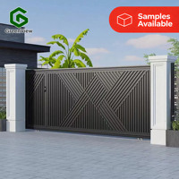 Porte de sécurité en alliage d'aluminium de luxe moderne, porte de cour antirouille, adaptée aux hôtels, aux centres de villégiature et aux résidences privées