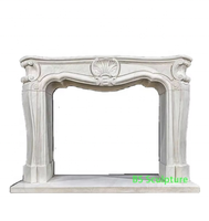 Décoration moderne de villa et d'hôtel Manteau de cheminée en marbre blanc sur pied Srround