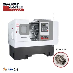ST-46YT Smartlathe Driven Tool Turret CNC Lathe Machine with Power Head slant bed cnc lathe for Fittings Making