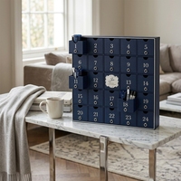Boîte de rangement rigide haut de gamme, personnalisée, bleu marine, 24 tiroirs, boîte de calendrier de l'avent, cadeau de luxe pour parfums, bijoux, cosmétiques
