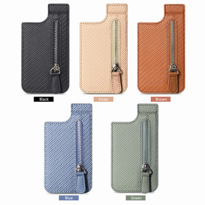 Set de Tarjetero Multifuncional de Fibra de Carbono Anticaídas, Impermeable, Magnético, con Cierre, para Teléfono Móvil - Product Image 4