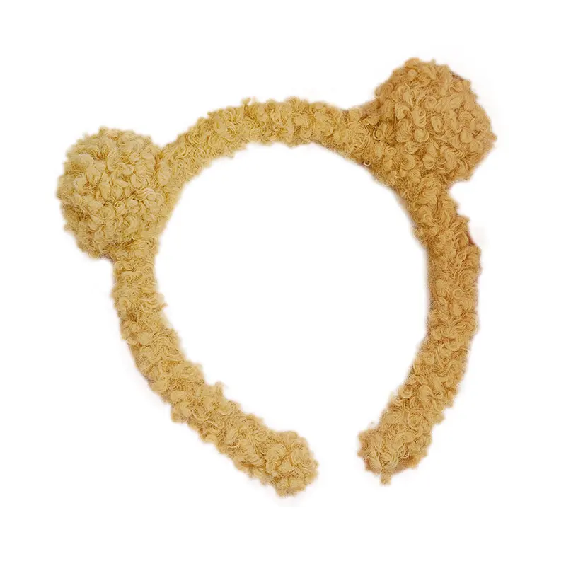 lamb hair hoop candy color lovely cartoon bear cat ears plush shampoo makeup hair accessories headband