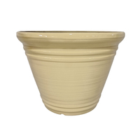 Pot de fleurs cylindrique en plastique PP vert-bleu clair brillant à effet brossé avec trou de drainage pour usage extérieur et intérieur