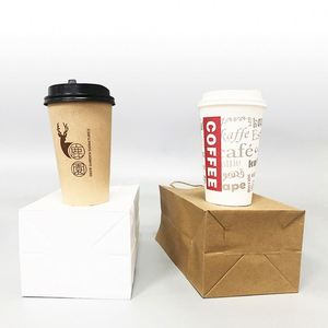 Bolsas de Papel Kraft Personalizadas al por Mayor con Logotipo para Llevar Café, Leche y Bebidas, con Asa Larga, Impresión Offset, Materiales Reciclados - Product Image 5