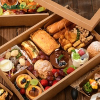 Boîte d'Emballage Pliante Kraft Ondulée pour Pique-nique et Collation, Pâtisserie, Fruits, Aliments, Vente en Gros Personnalisée, Traiteur, Plats à Emporter, Fête