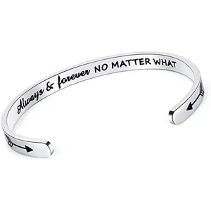 Believe In You Like I Do Inspirational Cuff Bracelet Bangle Keep Going Motivational Mantra Quote Stainless Steel Bracelet