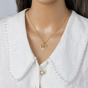 Regalo festa della mamma 18k placcato oro CZ zirconi Charms collana mamma mamma lettere cuore amore collana - Product Image 4