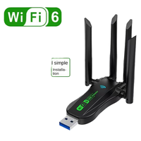 Adaptateur WiFi USB AX900 WiFi6 double bande 5G Gigabit sans pilote, clé Bluetooth 1300 Mbps pour ordinateur portable et de bureau ABS