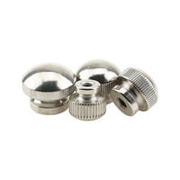 Écrous moletés à tête ronde en acier au carbone et alliage d'aluminium M3 M4 M5 M6 M8, nickelés, à serrage manuel, pour machines