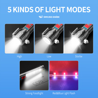Lampe torche tactique avec lumière solaire, lampe torche LED rechargeable, brise-vitre, modes d'éclairage multiples, outil d'urgence en plein air