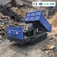 Camion benne sur chenilles de 3 tonnes, basculant hydrauliquement, petit véhicule de transport à chenilles en caoutchouc