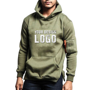 Sweat à capuche ample pour homme, style streetwear, avec poche sur le bras, épais, pour le sport et la gym, grandes tailles, America Fashion - Product Image 1