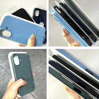 Pour iPhone Apple 16E Coque en silicone Logo personnalisé Couverture en silicone liquide Coque arrière en silicone microfibre pour iPhone 17 Pro Max 15