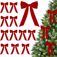 Vente en gros Décorations d'arc en velours personnalisables Arbre de Noël Artisanat Emballage de cadeaux Guirlande de fleurs Ornements suspendus de vacances