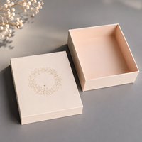 Boîte cadeau rigide rose personnalisée avec impression de logo, boîte d'emballage vide avec couvercle et base pour produits cosmétiques et soins de la peau