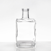 Bouteille en verre personnalisée de haute qualité pour spiritueux (ron, vodka, gin) de 375 ml, 500 ml, 700 ml, 750 ml avec bouchon en liège