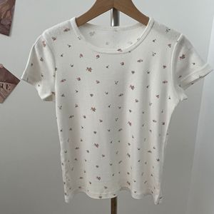 T-shirt d'été pour femmes Imprimé pur coton Slim-Fitting Short-Sleeved Undergarment Top Pajamas Sweet - Product Image 4