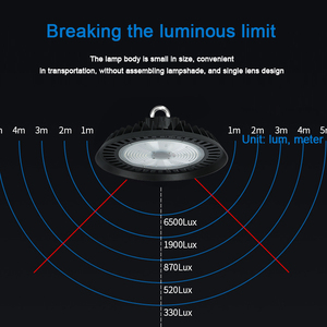 ราคาโรงงาน โคมไฟ LED UFO แสงสว่างสูง สำหรับภายในอาคาร IP65 พร้อมแบตเตอรี่สำรอง ปรับเปลี่ยนกำลังไฟได้ ปรับค่า CCT ได้ 150W 200W โคมไฟ LED แสงสว่างสูง - Product Image 3