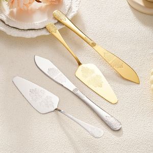 Vintage-style Carved Stainless Steel <b>Cake</b> Server Pie Spatula Pizza <b>Cutter</b> for Weddings Housewarmings - Product Image 3