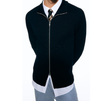 Pull cardigan en tricot à manches longues à double fermeture éclair de style décontracté pour homme