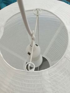 Lanterne suspendue japonaise unique en papier de riz, abat-jour rond pour lustre, couvercle de lampe de salon, lanternes en papier blanc - Product Image 5