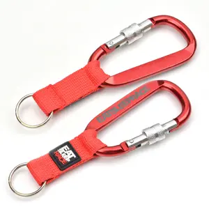 Alloy Keychain Cheap Gift Customized Logo Climbing Aluminum Alloy Multitool Screw Lock Carabiner Keychain No Minimum