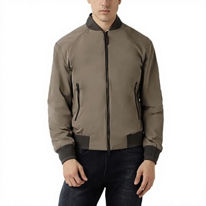 <b>Men's</b> Solid Color <b>Jacket</b> Polyester Windproof Stand Collar Zipper Closure Casual Autumn Wear - Product Image 1
