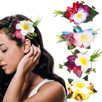 Pinces à cheveux artisanales tropicales en plumeria, pinces à cheveux hawaïennes en fleur d'hibiscus, pinces à cheveux en fleur d'œuf pour femmes, pour soirées dansantes