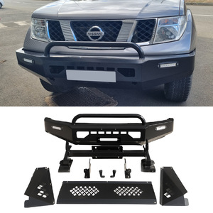 Unity 2006-2010 <span class=keywords><strong>Nissan</strong></span> <span class=keywords><strong>Navara</strong></span> <span class=keywords><strong>D40</strong></span> <span class=keywords><strong>Pare</strong></span>-chocs <span class=keywords><strong>avant</strong></span> Petite barre anti-collision en forme de U Acier au carbone noir Finition noire Fixation par vis - Product Image 1