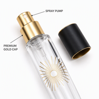 Flacon de parfum vide personnalisé 35 ml avec capuchon doré, design rose bonbon, atomiseur rechargeable format voyage, lot de 24 en gros