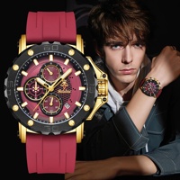 Montre chronographe sport pour homme avec calendrier - Bracelet en silicone et boîtier en alliage, montre analogique étanche pour un usage quotidien
