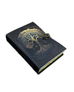 Carnet Grimoire en Cuir Arbre de Vie Fait Main Vintage Gaufré avec Pages Blanches pour Écriture, Dessin, Esquisse et Notes - Product Image 3