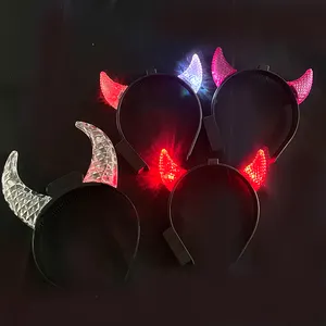 Christmas Headbands Led Color Change Flashing Light up Devil Horn Headband Led Halloween for Party Supplies Women Easter 1000pcs