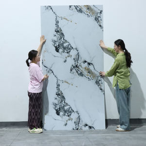 Feuilles de marbre en PVC légères Installation facile et panneau mural en marbre uv bricolage pour la décoration murale de la maison - Product Image 1