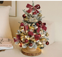Beflockter PE PVC Mini-Weihnachtsbaum mit LED-Lichtern Tischdekoration für Party Feiertage Kleiner Künstlicher Großhandels-Weihnachtsbaum