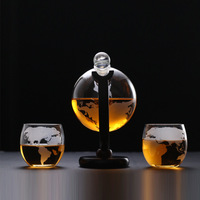 Carafe à vin en cristal durable faite à la main en forme de bateau antique Globe Coupe Carafe à whisky Ensemble pour cadeaux d'affaires