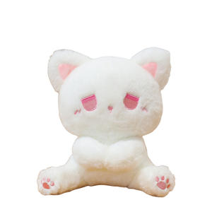 Güzel pembe gerçekçi kedi kravat yay ile peluş oyuncak moda özel sevimli çocuklar gülümseme dolması hayvan yumuşak peluş oyuncak peluş oyuncak kedi - Product Image 1