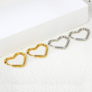 Pendientes Huggie en Forma de Corazón, Oro, Plata, Acero Inoxidable, Joyería para Fiestas, Pendientes de Moda - Product Image 2