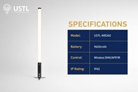 Tubo de Píxeles LED Inalámbrico con Batería, 360 Grados RGBWA 5 en 1, Control por APP y DMX, 32 Píxeles, 1750K-10000K, Directo de Fábrica OEM