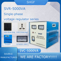 Stabilisateur de tension (SVC) monophasé en cuivre 5000W pour moteur servo AC avec affichage numérique pour machine à crème glacée
