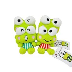 Vente en gros 24 pièces/lot 10cm My Kero Keroppi peluche pendentif grenouille verte peluche poupées porte-clés jouets pour enfants cadeau