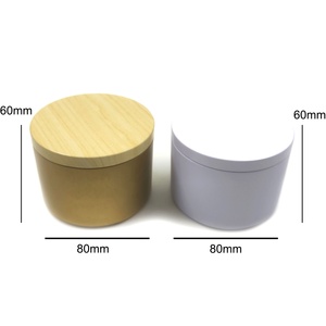 Cajas de Embalaje para Velas de Metal Redondas con Tapa de Imitación Madera de 8oz, Frascos de Metal Recargables y Vacíos para Velas - Product Image 6