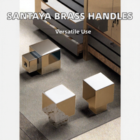Poignées carrées et boutons Santaya en laiton antique français chromé pour armoires de cuisine, placards de chambre et meubles - Durables pour villas